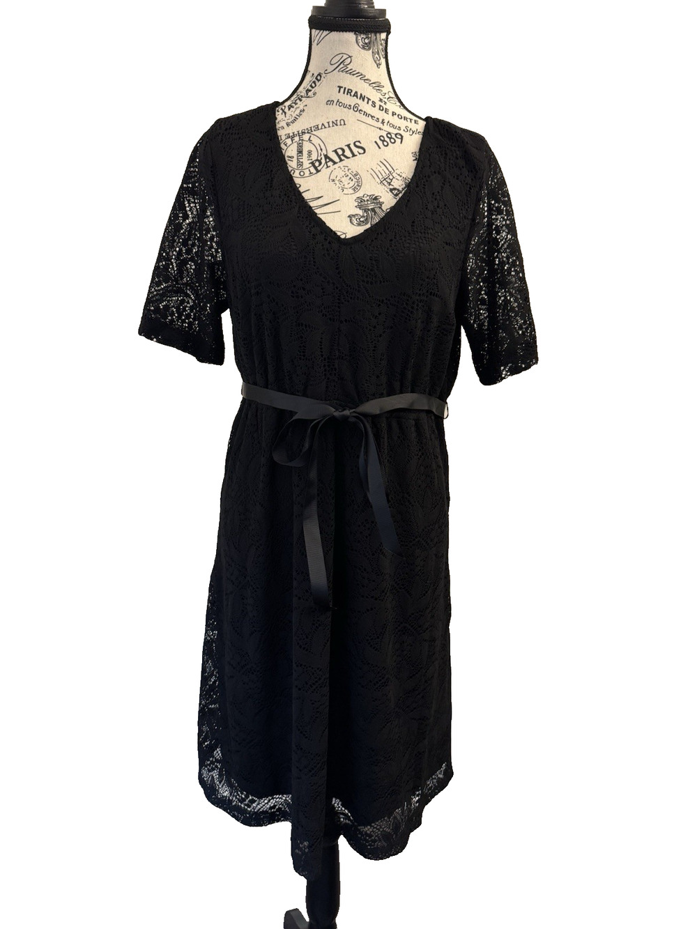 Oh Baby By Motherhood Maternity Dress Size Large Black Lace